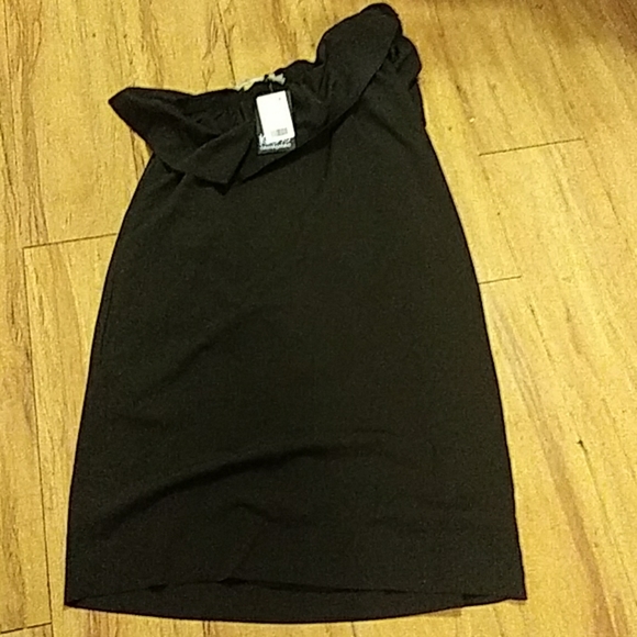 Marled reunited black one shoulder ruffle dress s - Picture 4 of 4